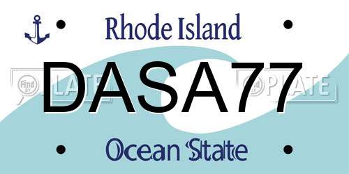 DASA77 Rhode Island License Plate