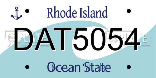 DAT5054 Rhode Island License Plate