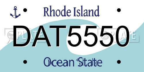 DAT5550 Rhode Island License Plate