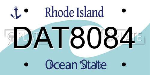 DAT8084 Rhode Island License Plate