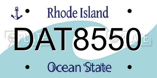 DAT8550 Rhode Island License Plate