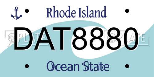 DAT8880 Rhode Island License Plate