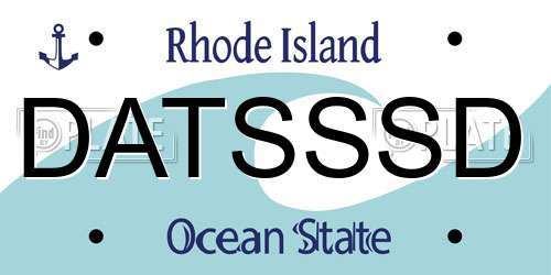 DATSSSD Rhode Island License Plate