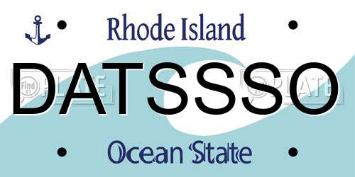 DATSSSO Rhode Island License Plate