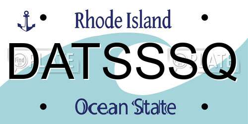DATSSSQ Rhode Island License Plate