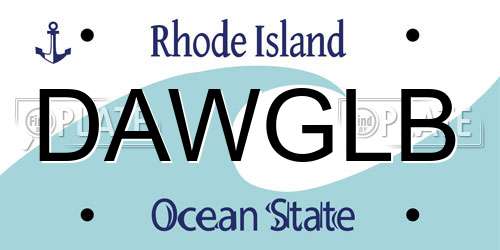 DAWGLB Rhode Island License Plate