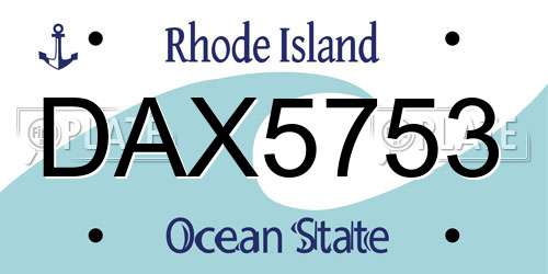 DAX5753 Rhode Island License Plate