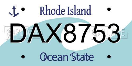 DAX8753 Rhode Island License Plate