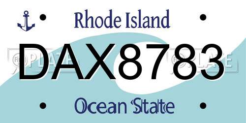 DAX8783 Rhode Island License Plate