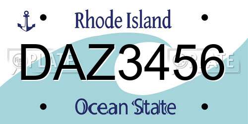 DAZ3456 Rhode Island License Plate