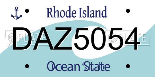 DAZ5054 Rhode Island License Plate