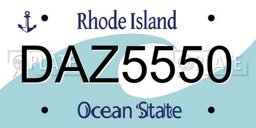 DAZ5550 Rhode Island License Plate
