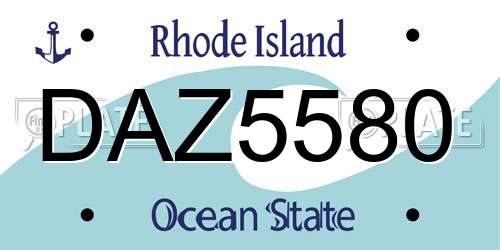 DAZ5580 Rhode Island License Plate