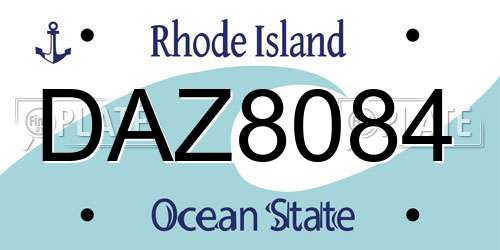DAZ8084 Rhode Island License Plate