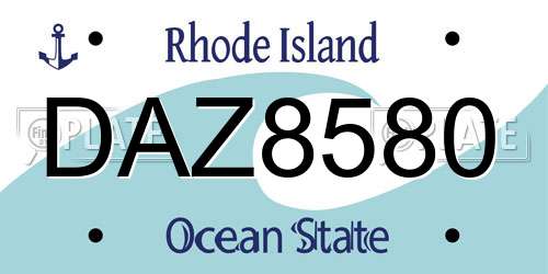 DAZ8580 Rhode Island License Plate
