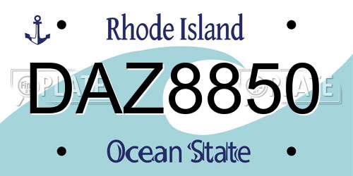 DAZ8850 Rhode Island License Plate
