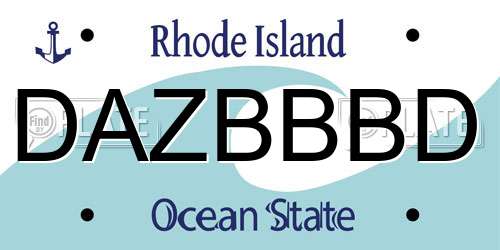 DAZBBBD Rhode Island License Plate
