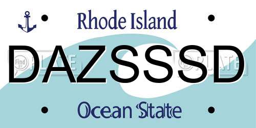 DAZSSSD Rhode Island License Plate