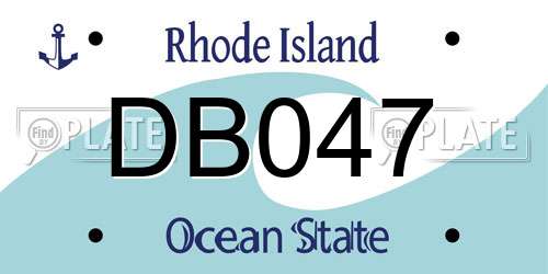 DB047 Rhode Island License Plate