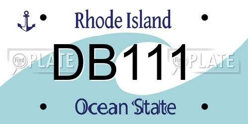 DB111 Rhode Island License Plate