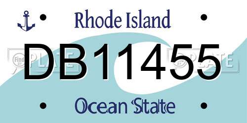 DB11455 Rhode Island License Plate