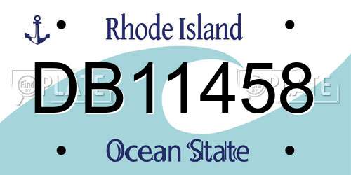 DB11458 Rhode Island License Plate