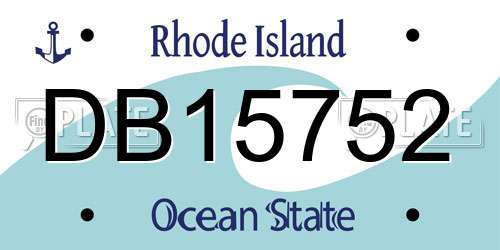 DB15752 Rhode Island License Plate