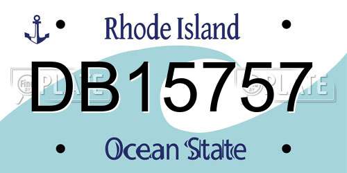 DB15757 Rhode Island License Plate