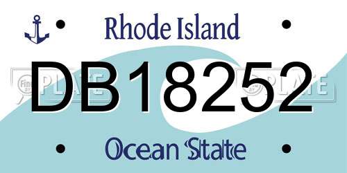 DB18252 Rhode Island License Plate