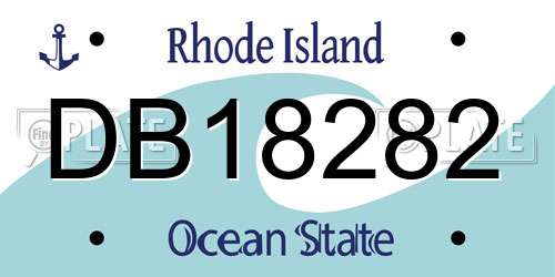 DB18282 Rhode Island License Plate