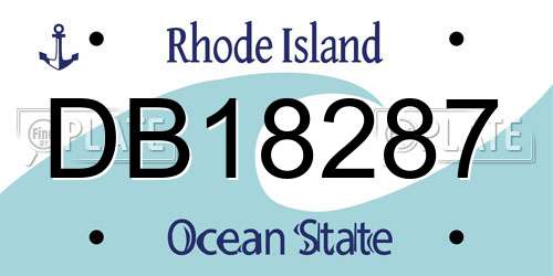 DB18287 Rhode Island License Plate
