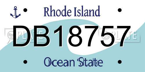 DB18757 Rhode Island License Plate