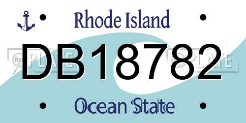 DB18782 Rhode Island License Plate