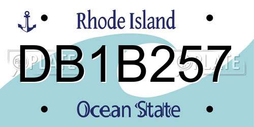 DB1B257 Rhode Island License Plate