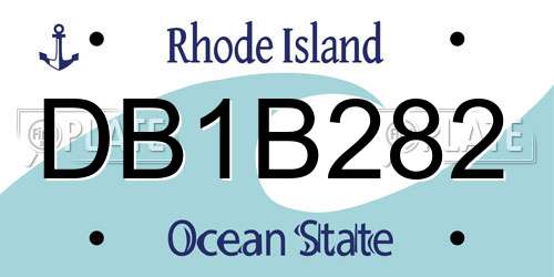 DB1B282 Rhode Island License Plate