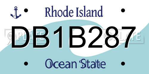 DB1B287 Rhode Island License Plate