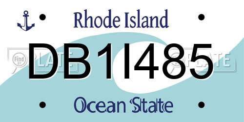 DB1I485 Rhode Island License Plate