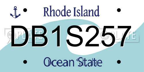 DB1S257 Rhode Island License Plate