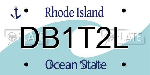 DB1T2L Rhode Island License Plate