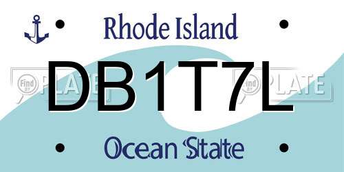DB1T7L Rhode Island License Plate