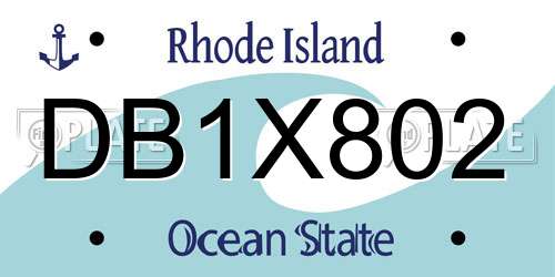 DB1X802 Rhode Island License Plate