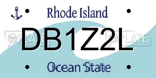 DB1Z2L Rhode Island License Plate