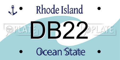 DB22 Rhode Island License Plate