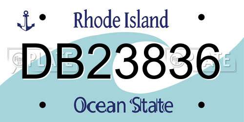 DB23836 Rhode Island License Plate