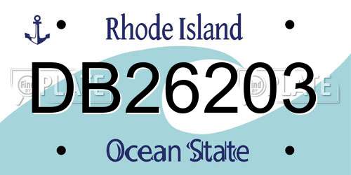 DB26203 Rhode Island License Plate