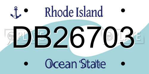 DB26703 Rhode Island License Plate