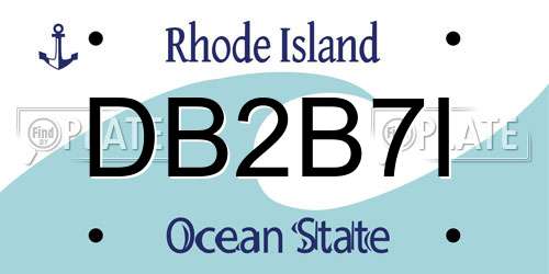 DB2B7I Rhode Island License Plate