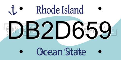 DB2D659 Rhode Island License Plate