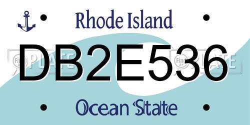 DB2E536 Rhode Island License Plate