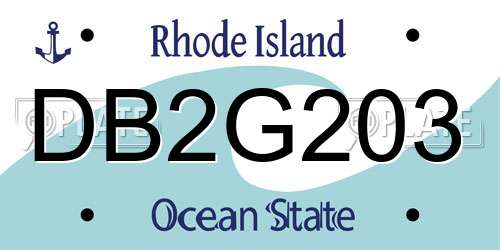 DB2G203 Rhode Island License Plate